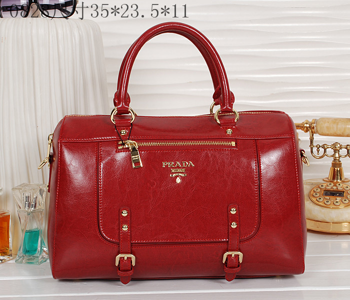 Prada borsetta in pelle rossa brillante 0828